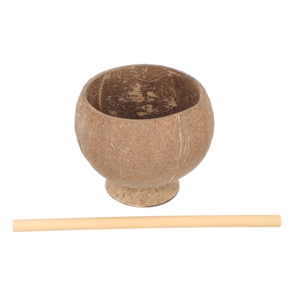 DINHEAROM Coconut Shell Beverage Mug Assorted Color 1 Set 4.5x4.5in Height 3.5in