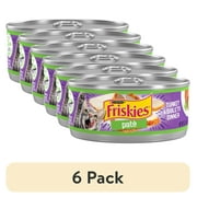 (6 pack) Purina Friskies Turkey and Giblets Flavor Pate Wet Cat Food, 5.5 oz Can