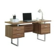 thumbnail image 1 of Monarch Specialties Computer Desk, Home Office, Laptop, Left, Right Set-Up, Storage Drawers, 60"L, Metal, Laminate, Walnut, Silver, Contemporary, Modern, 1 of 2