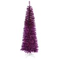 thumbnail image 1 of Vickerman 9' Purple Pencil Artificial Christmas Tree with 550 Purple LED Lights, 1 of 2