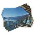 thumbnail image 1 of Ambesonne Summer Place Mats Set of 4, Lake Sea View Holiday, Standard Size, Blue White and Green, 1 of 6