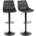 thumbnail image 1 of HOMCOM Adjustable Bar Stools Set of 2, Leathaire Swivel Barstools, Back, 1 of 10