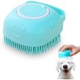thumbnail image 1 of Cepillo de Baño para Perros y Gatos, Cepillo de Silicona 2 en 1 para Gatos, Cepillo de Masaje con Champú, Cepillo de Ducha para Gatos con Dispensador de Gel de Ducha (Azul), 1 of 1