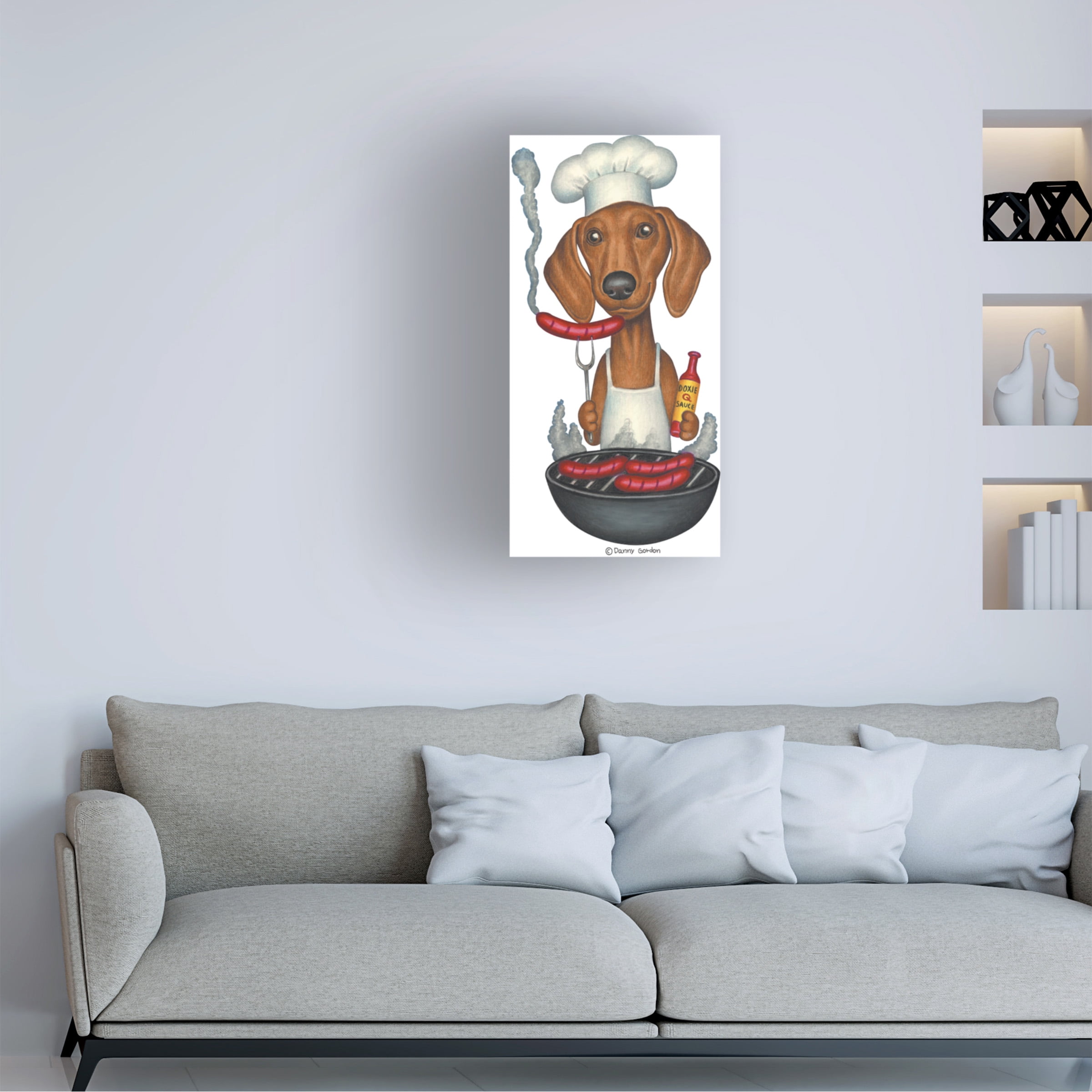 Danny Gordon Art 'Brown Dachshund Cooking Wieners' Canvas Art