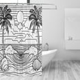 thumbnail image 2 of Line Art Beach 72x72 Waterproof Shower Curtain Liners Durable Metal C-Hooks Fade-Proof Thermal Print Anti-Splash, 2 of 5