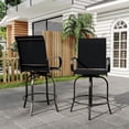 thumbnail image 2 of 3-Piece Outdoor Bar Set, Swivel Textilene Bar Stools with Glass-Top Table, Patio Bistro Set for Balcony, Backyard & Poolside, 2 of 5