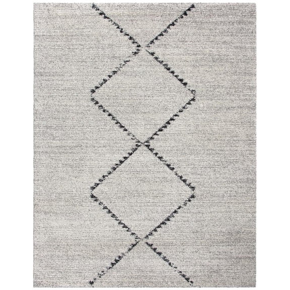 Granada Jewels Ivory Grey and Charcoal Olefin Shag Area Rug