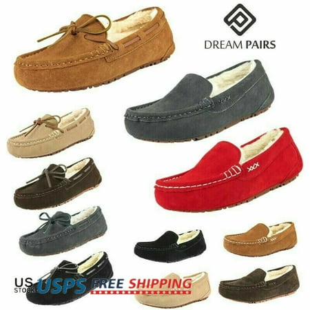 

DREAM PAIRS Womens Moccasin Faux Fur Suede Slippers Moccasins Comfort Slippers