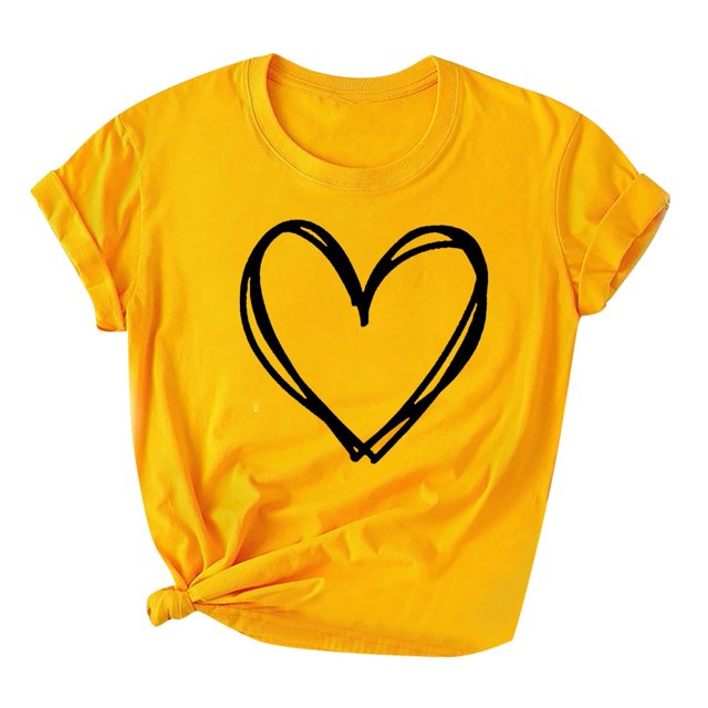 Babysbule Hauts d'Été pour Femmes Mode Imprimé Saint-Valentin Manches Courtes T-shirt Graphique Original