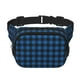 thumbnail image 1 of Fotbe Blue Black Plaid Cangurera Cuadrada con Estampado de Doble Capa, Bolsa de Cintura Ajustable Mini para Hombres y Mujeres, 1 of 9