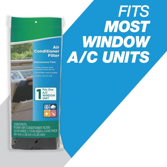 Duck Brand 24 in. x 15 in. x .25 in. Air Conditioner Filter, Black