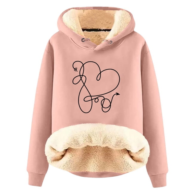 Aqestyerly Hauts à Col Rond Imprimés Amusants pour Femmes, Manches Amples, Mode Chandail à Capuchon pour la Saint-Valentin