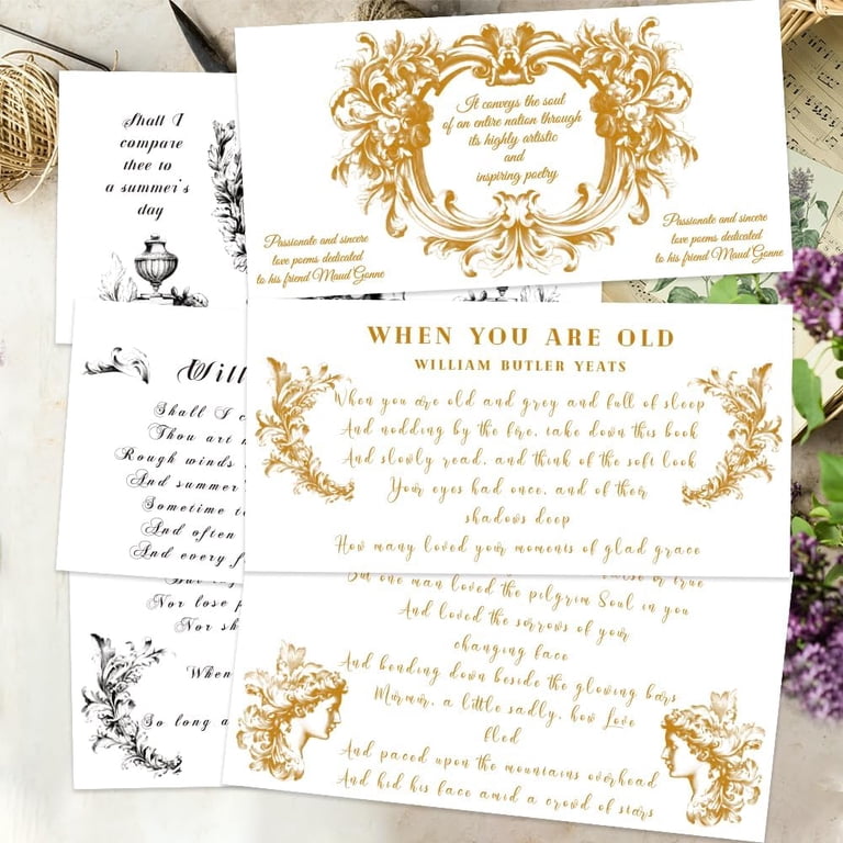 3 Sheets Inspirational Quotes Rub-On Transfers - 12x6 Inch, Vintage Script For Furniture, Wood, Glass, Home Decor DIY