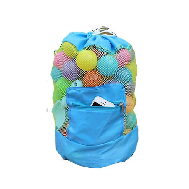 CHAO Bolsa de malla grande, almacenamiento de juguetes de playa, bolsa de malla plegable, mochila para natación, viajes en la playa, juguetes no incluidos