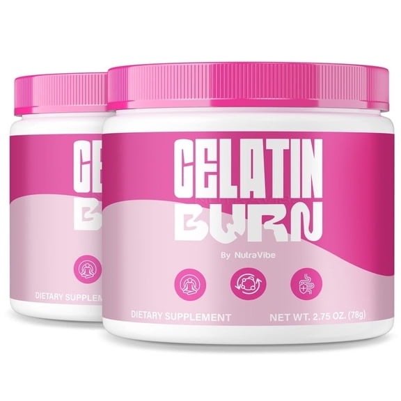 (2 Pack) Gelatin Burn – Natural Daily Powder Formula Designed to Align with Fitness Goals, Support an Active Lifestyle & Body Balance (60 Servings)