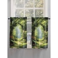 thumbnail image 5 of Forest 2 Panel Kitchen Curtains for Windows, Nature Woodland Spring Scenic Green Trees Flower Bathroom Privacy Curtain, Home Décor Window Treatment for Bedroom/Living Room 55"x45", 5 of 6