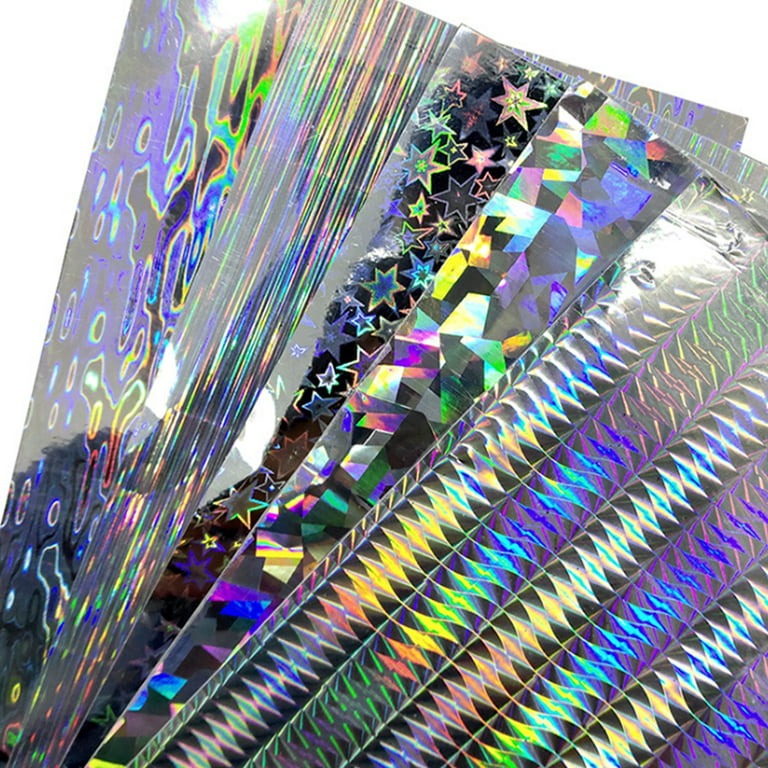 Mairbeon 10Pcs Geometry Pattern Holographic Adhesive Tape Film Flash  Fishing Lure Sticker 