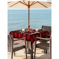 thumbnail image 2 of Outdoor Tablecloth with Umbrella Hole and Zipper, Christmas Truck Square Table Cloth 54x54 Inch Waterproof Tablecloth, Red Black Buffalo Plaid Xmas Tree Snowflakes Picnic Table Cover for Patio, 2 of 7