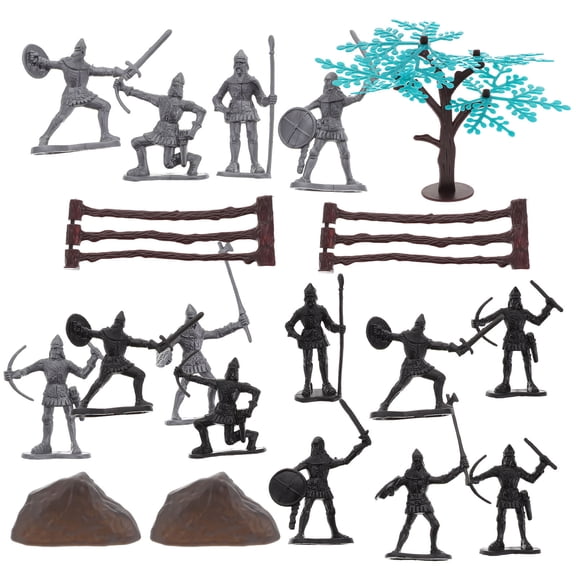 CIMAXIC Small Knight Figure Ancient Soldier Models Assorted Color 1 Set Plastic