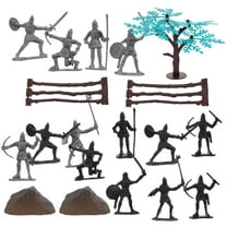 CIMAXIC Small Knight Figure Ancient Soldier Models Assorted Color 1 Set Plastic