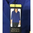 thumbnail image 3 of Banana Republic Women's V-Neck 3/4 Sleeve Lightweight Stretch Top, Blue Medium, 3 of 3