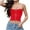 Red, variant on Women's Push Up Bra Clubwear Party Chain Corset Bustier Crop Top Bralet with Detachable Strap Red L