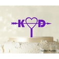 thumbnail image 1 of Initial Custom Wedding Cake Topper Personalized Glitter Purple Cake Topper Color Option Available 6-8 Inches Wide, 1 of 1