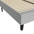 thumbnail image 6 of Emma + Oliver Queen Sized Fabric Upholstered Platform Bed in Light Grey with Curved, Slim Panel Headboard and Wooden Support Slats, 6 of 11