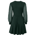 thumbnail image 1 of Vestido Corto Fruncido con Escote en V para Mujer, Color Verde, Talla L, 1 of 10