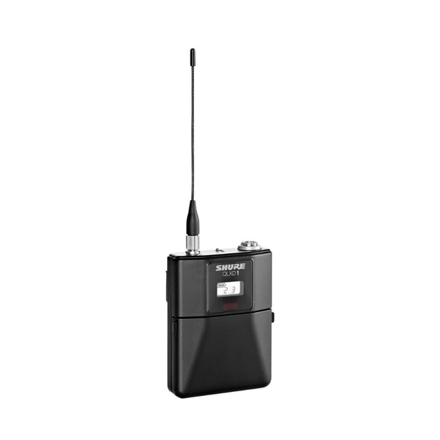 Transmisor de Cuerpo QLXD1 Antena desmontable, Sincronía Infrarroja Shure Más de 120 dB de rango dinámico, color Negro