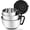 Set of 3-Black, variant on Rorence 3-Piece Non-Slip Mixing Bowls Set, Stainless Steel Nesting Salad Bowls with Pour Spout, Handle and Lids, 1.5/3/5 Quart, Black