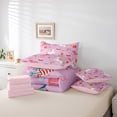 thumbnail image 5 of Feelyou Magic Cartoon Unicorn Bedding Comforter Set 7 Pieces, Happy Birthday Party Full Bedding Set, Kawaii Star Print Reversible Fitted Sheet Flat Sheet, Lightweight Room Decor, 5 of 7