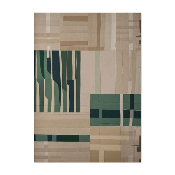 Modernist Paper Cut Collage - Collage Unframed Wall Art Print 5 x 7 inches