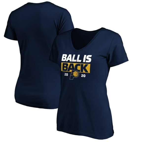 Women's Navy Indiana Pacers Ball Is Back V-Neck T-Shirt