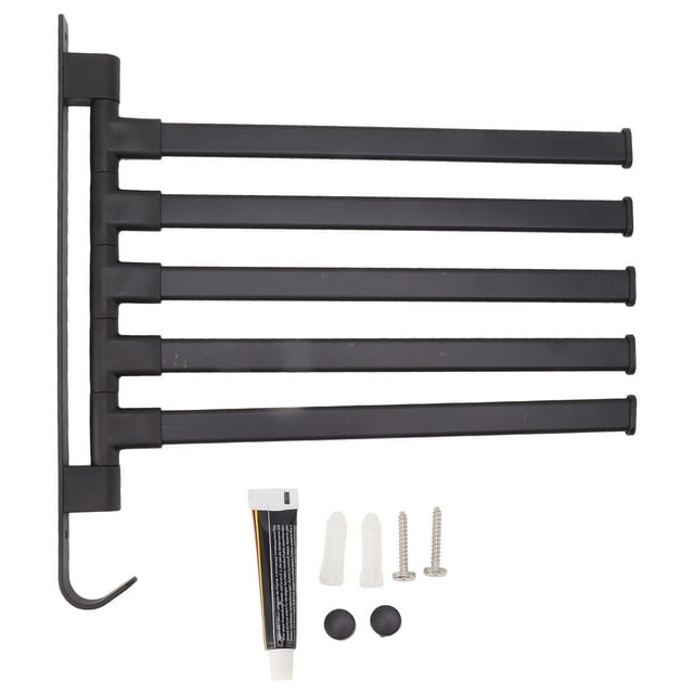 Toallero giratorio negro sin perforaciones Nikou