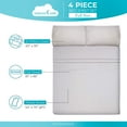 thumbnail image 2 of DREAMCARE - Bed Sheets Set - Full Size Sheet with Side Pocket - 4pcs Set, 15 inches, Light Gray, 2 of 7