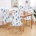 thumbnail image 2 of Yayeee 2 Pack Dining Chair Covers Stretch Parson Chairs Slipcovers Seat Protector, Blue Cute Snowmen, 2 of 6