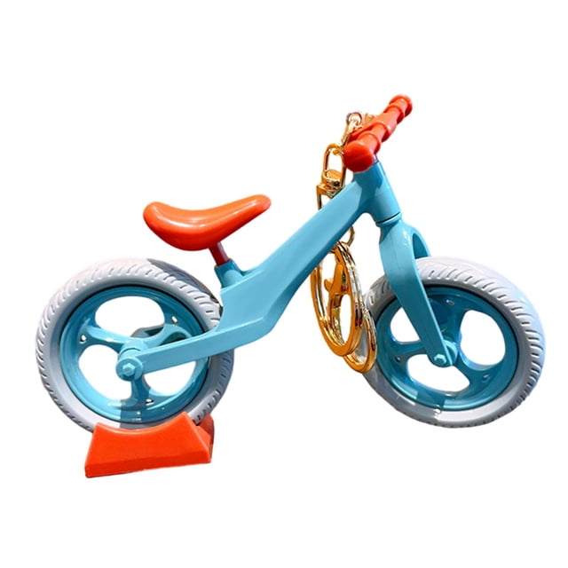 Llavero de bicicleta portátil, divertido llavero 3D de metal móvil. Azul