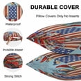 thumbnail image 4 of Waterproof Throw Pillow Covers Set of 2, 26x26 Inch Independence Day Decorative Pillowcases Outdoor Pillow Slip Cushion Covers Set for Couch Tent 4th of July Bird USA Flag Flower Bird, 4 of 7