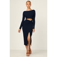 thumbnail image 1 of Womens Dresses Tight Kink Slit Long Sleeve Hollow Dress Slim Fit Hip Sexy Skirt, 1 of 6