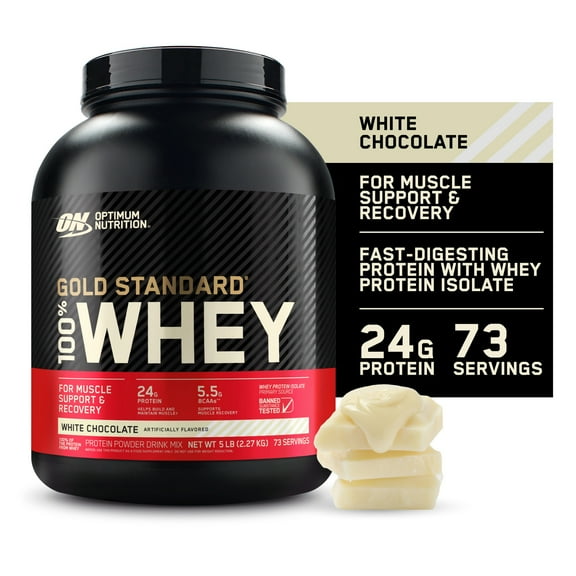 Optimum Nutrition 100% Whey Gold White, Chocolate, 5lb