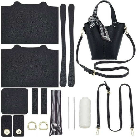 DIY PU Leather Handbag Making Kit Women‘s Shoulder Bag Making Set for DIY Purse Making Leather Shoulder Handmade Bag Sewing Accessories for Woman Birthday Holiday Day DIY Craft