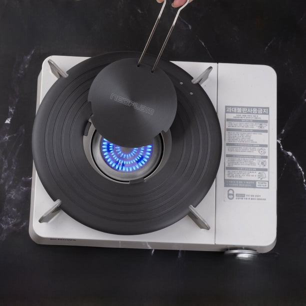 Estufa de gas de cocina, estufa de gas, placa de conducción de calor, hogar desmontable, resistente al fuego, placa de descongelación multifunción negra