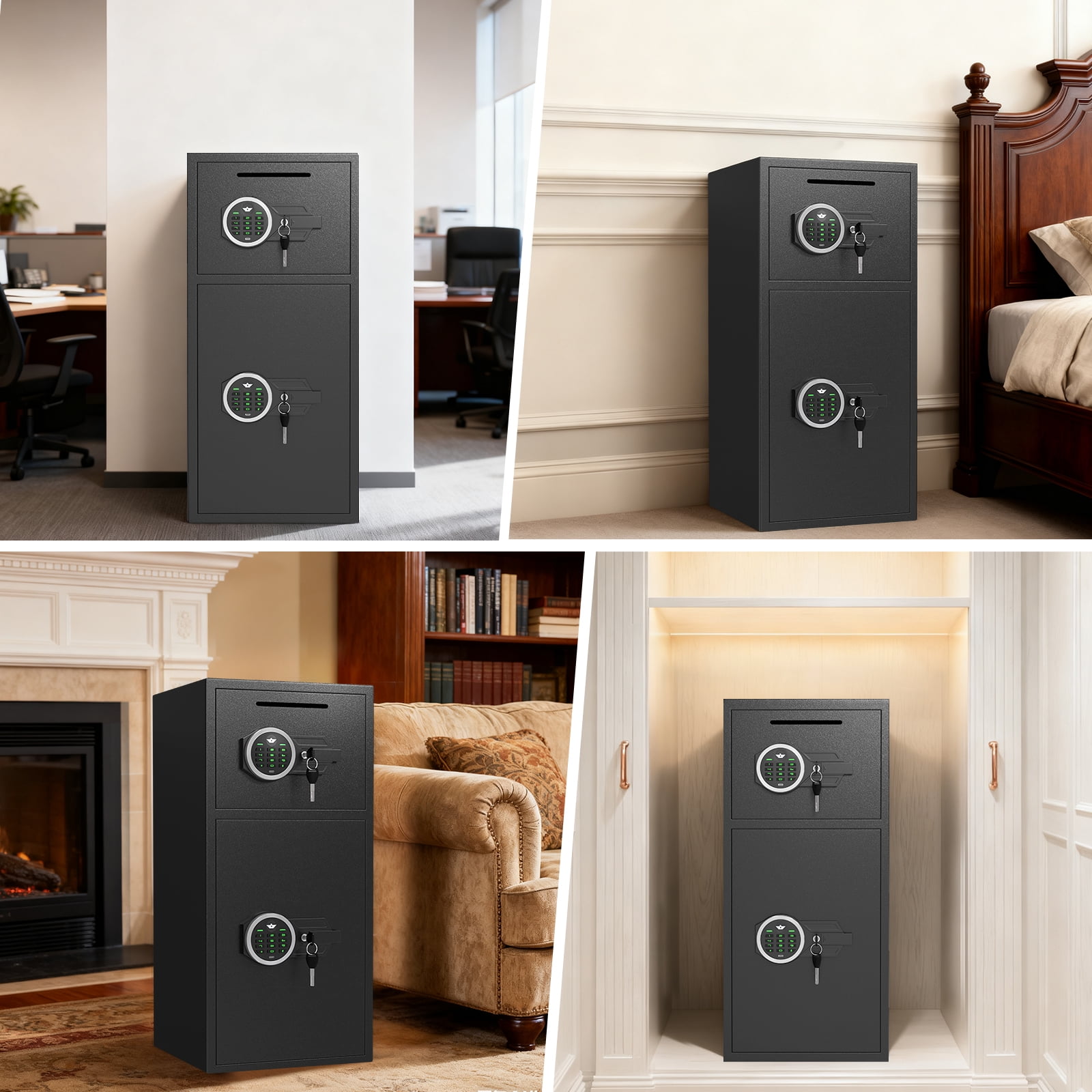 Riflevault 7.0 Cu Ft Fireproof Safe, Electronic Lock Security Cabinet with Deposit Slot, Dual Alarm & Backlit Keypad