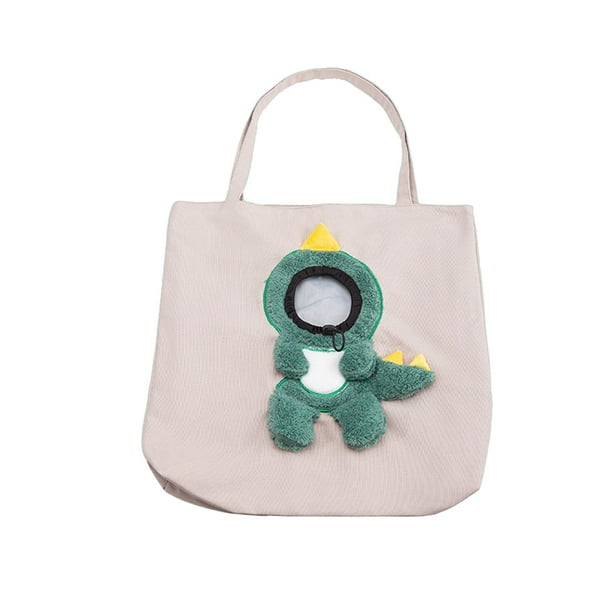 Bolso de hombro para gatos, transpirable, con dibujos animados, para perros, expuesto para mascotas (verde L) Likrtyny Libre de BPA