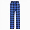 thumbnail image 5 of NOLDARES Girls Checkered Pants Wide Leg Kid Drawstring Baggy Sweatpant Elastic Waist Straight Trouser with Pocket(Blue,10-11 Years), 5 of 5