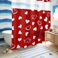 thumbnail image 5 of No Hook Shower Curtain with Built-in Rings - Red Valentine's Day Washable Waterproof Fabric Bathroom Curtains for Hotel,Rentals, 66 X 72 Inch Long , Valentines Love Heart, 5 of 9