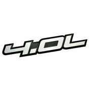 4.0L Liter Embossed SILVER on Black Highly Polished Silver Real Aluminum Auto Emblem Badge Nameplate for Chrysler Pacifica Town & and Country Ford Ranger Explorer Mustang Jeep Grand Cherokee Wrangler