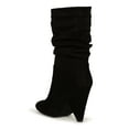 thumbnail image 3 of Atalina Pointy Toe Ruched Mid Calf Cone Heel Boot 20347, 3 of 6