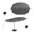 thumbnail image 2 of Spaco 15 Feet Double-Sided Patio Umbrella with 48 LED Lights-Gray, Patio Offset Umbrella with Easy Tilt Adjustment, Outdoor Cantilever Hanging Umbrella, 2 of 8